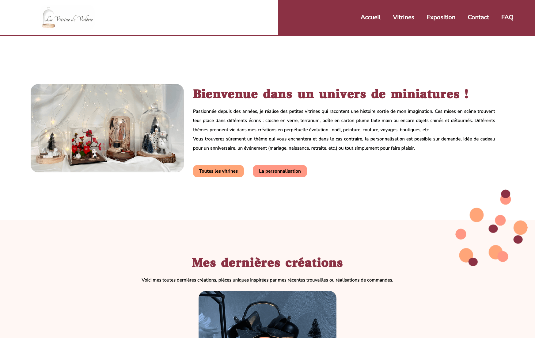 Site web La Vitrine de Valérie